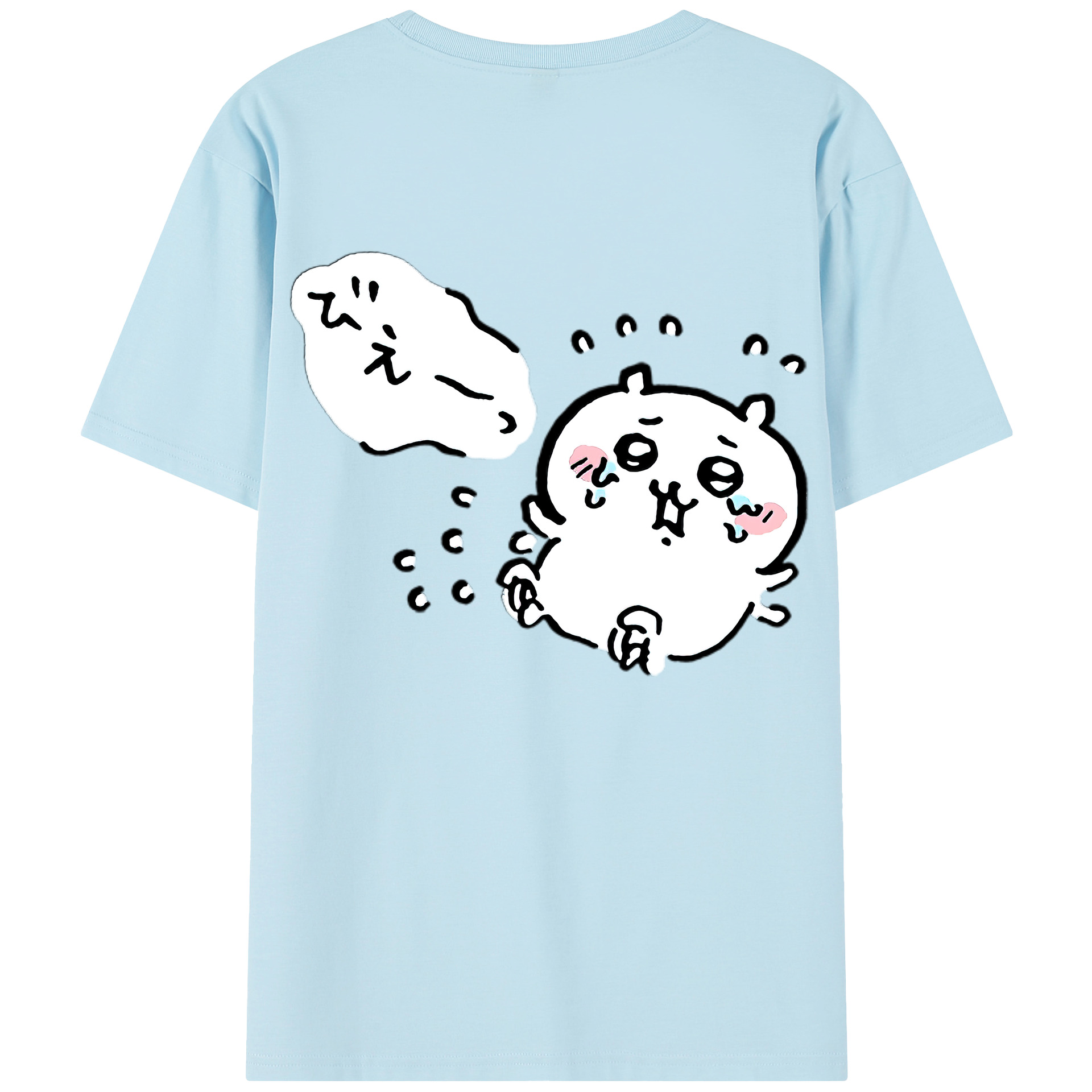 （画像用） ちいかわ ちいかわ Chii-kawa chiikawa 綿100％半袖Tシャツ（背面プリント）